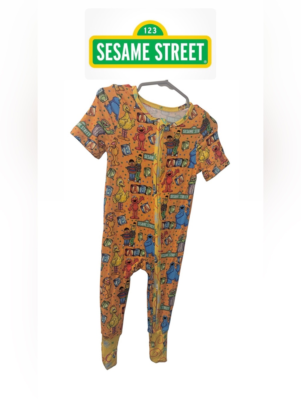 Sesame Street Short-Sleeve Bamboo Zippy - LucaNinoandCo. 6/12M